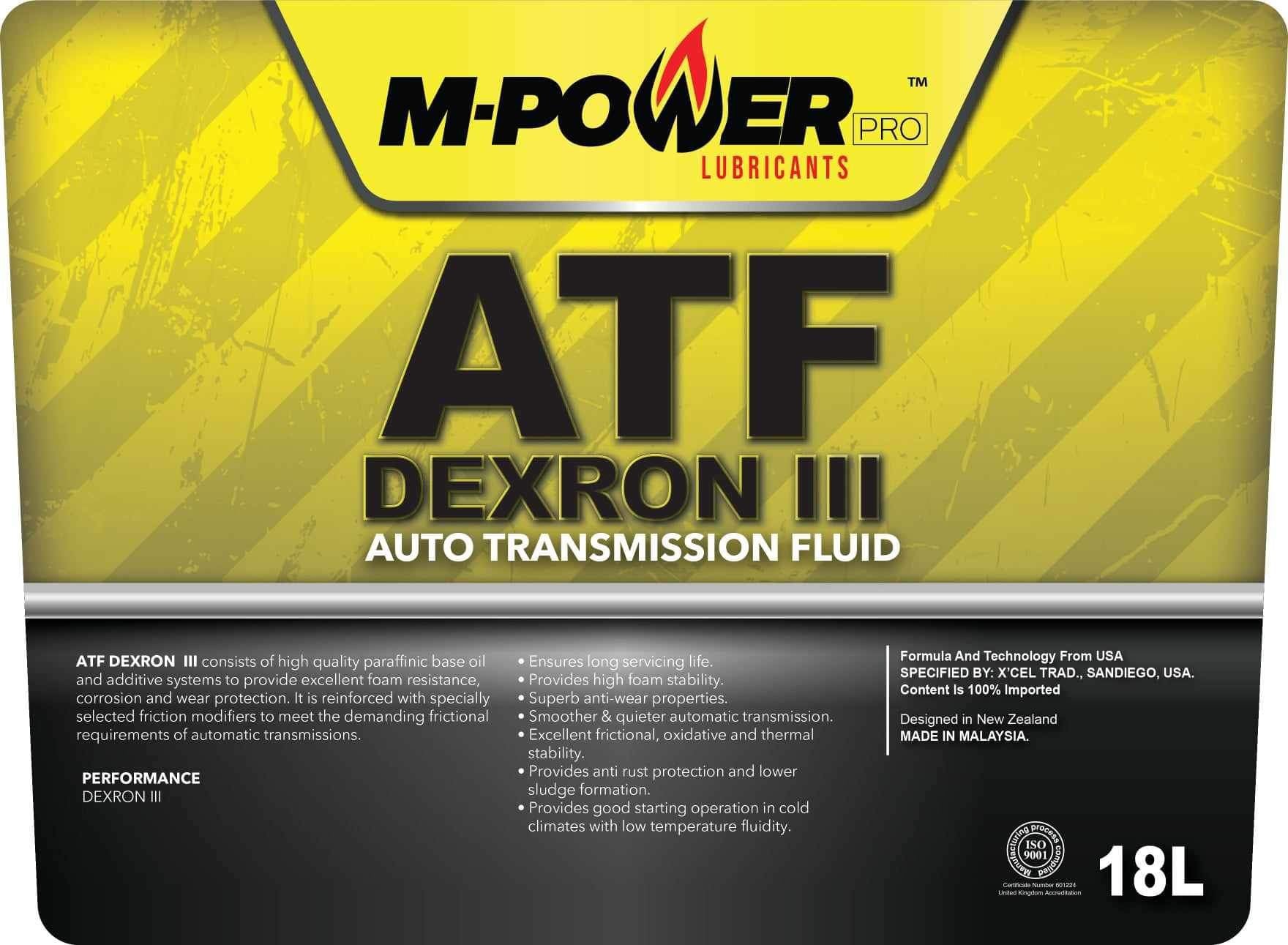 ATF DEXRON III Auto Transmission Fluid (18 litres) – M-Power Lubricants